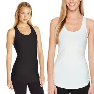 New Balance Set of 2 Ruched Perfect Tank Tops Black & White, S Small